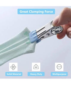 Oasisgalore 32 Pack Heavy Duty Clothes Clothing Pins Clothespins Multipurpose Metal Clips for Clothes, Snack, Photo  - Image 3