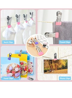 Oasisgalore 32 Pack Heavy Duty Clothes Clothing Pins Clothespins Multipurpose Metal Clips for Clothes, Snack, Photo  - Image 5