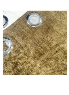 LuxHome 100% Polyester Eyelet Curtains - Modern Design, Easy Care, 2 Pcs for Living Room, Olive Brown, (130 cm x 268 cm)  - Image 1