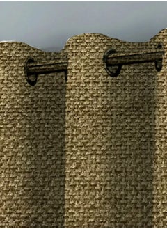LuxHome 100% Polyester Eyelet Curtains - Modern Design, Easy Care, 2 Pcs for Living Room, Olive Brown, (130 cm x 268 cm)  - Image 3