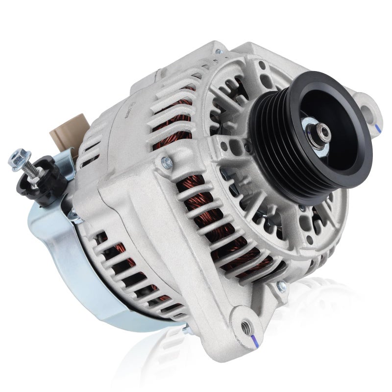 Farrme 13878 Alternators Fit for Toyota Corolla, Matrix, Celica, MR2 Spyder, for Pontiac Vibe L4 1.8L Automotive Replacement Alternators 27060-22040 102211-1920 Alternators 80 Amp, 6-Groove Pulley - Image 1