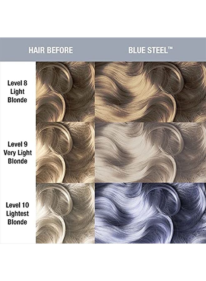 Manic Panic صبغة شعر زرقاء فولاذية - جهد عالي كلاسيكي - لون شعر شبه دائم - صبغة شعر باردة، فضية مع تدرجات زرقاء - نباتية، خالية من PPD والأمونيا - لتلوين شعر النساء والرجال - Image 4