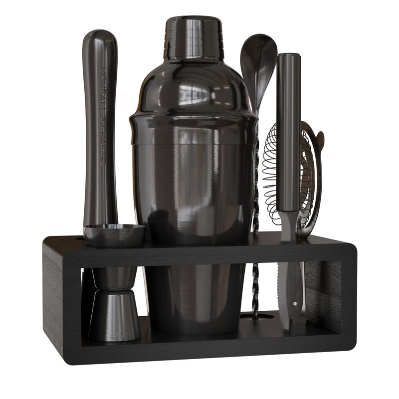 Highball  Chaser Highball & Chaser Cocktail Shaker Set: Bartender Kit for Home Bar Mixology Cocktail Bar Set Plus E-Book with 30 Recipes - Image 1