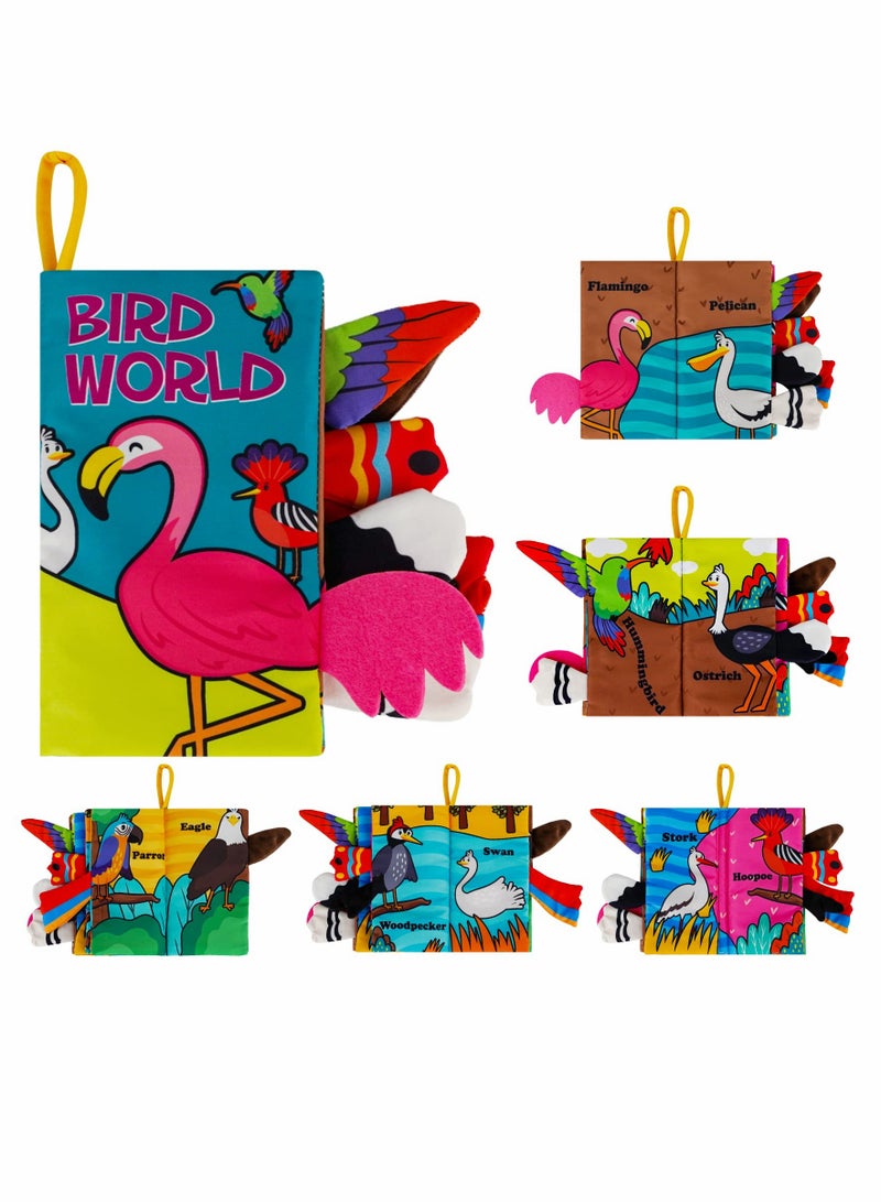 Excefore Baby Books 0-6 Months Touch Feel First Cloth Crinkle Soft Books Infant Baby Toys 6 to 12 0-3-6-12-18 Months Baby Boy Girl Shower Gifts Set for Newborn Baby Sensory Learning Stroller Toys - Image 1