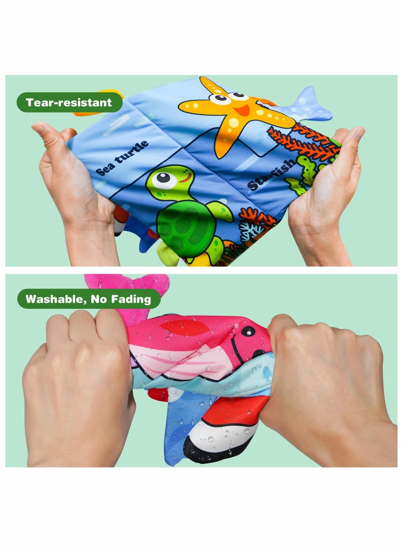 Excefore Baby Books 0-6 Months Touch Feel First Cloth Crinkle Soft Books Infant Baby Toys 6 to 12 0-3-6-12-18 Months Baby Boy Girl Shower Gifts Set for Newborn Baby Sensory Learning Stroller Toys - Image 5