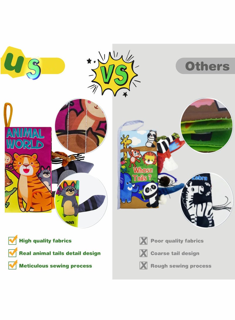 Excefore Baby Books 0-6 Months Touch Feel First Cloth Crinkle Soft Books Infant Baby Toys 6 to 12 0-3-6-12-18 Months Baby Boy Girl Shower Gifts Set for Newborn Baby Sensory Learning Stroller Toys - Image 4