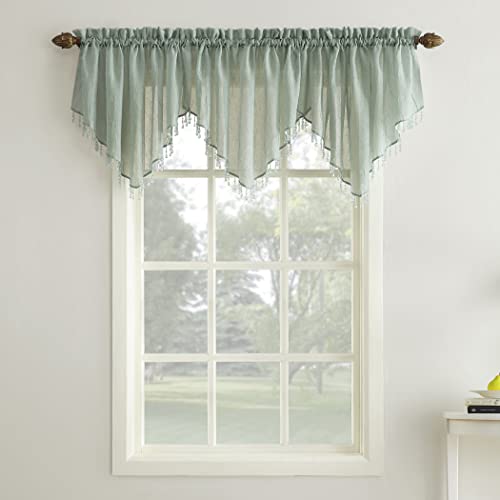 No. 918 No 918 Erica Crushed Voile Ascot Beaded Sheer Rod Pocket Curtain 3Piece Set - Image 1
