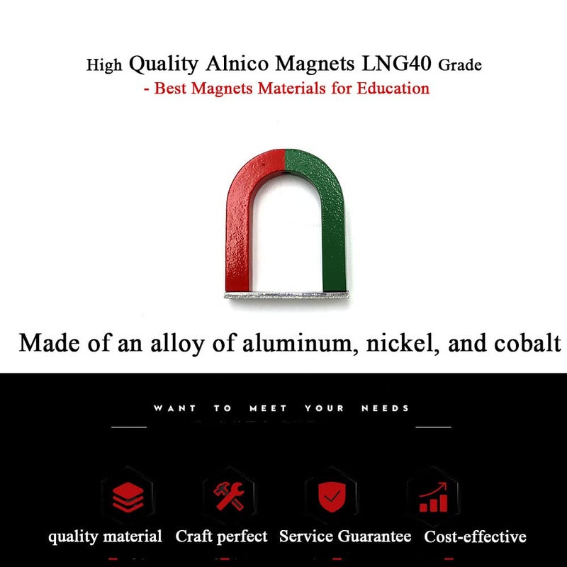 AOMAG ® 2.36" U-Shaped Alnico Horseshoe Magnet w/Red & Green Painted Poles - Image 5