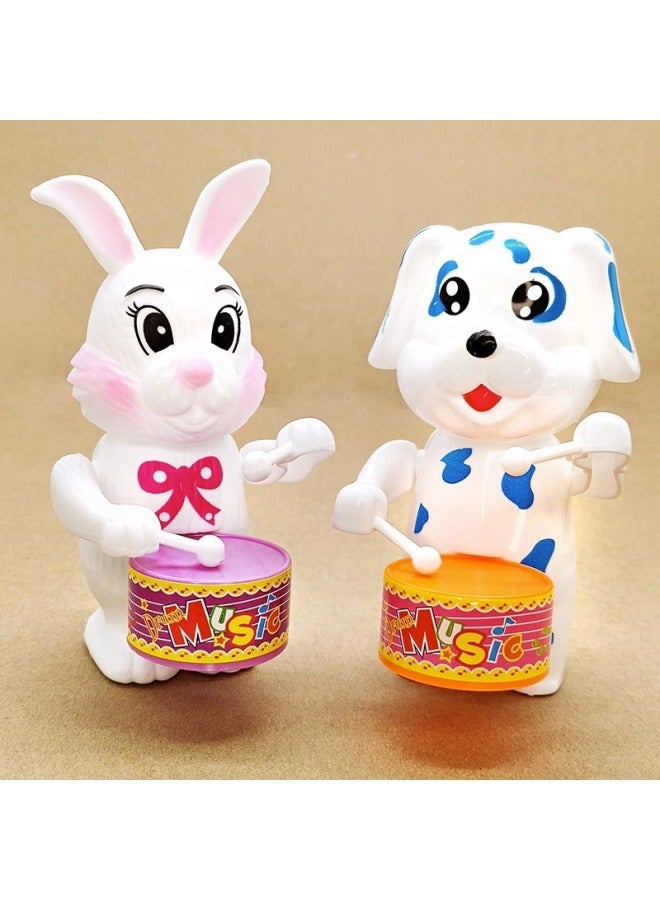 لعبة أطفال تعمل باللف على شكل طبول أرنب جرو طفل رضيع شخصية كرتونية مشهورة على الإنترنت لعبة حيوان