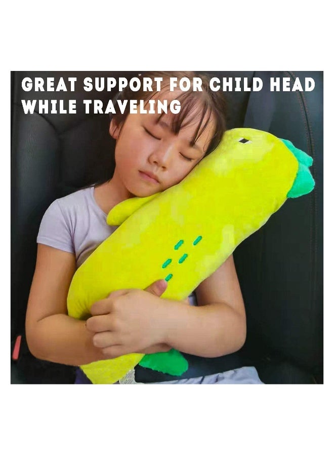 وسادة سفر للأطفال للسيارة، وسادة حزام الأمان على شكل ديناصور للأطفال، وسادة دعم الرأس والرقبة، وسادة كتف حزام الأمان، وسائد سفر حيوانات للأطفال والرضع. - Image 2
