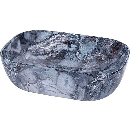 CANCRI Wash Basin Countertop | Tabletop Ceramic Bathroom Sink | Wash Basin Over Counter | Designer Wash Basin | Wash Basin For Bathroom (18 x 13 x 5.5 Inch) (Blue Wash Basin) - Image 5
