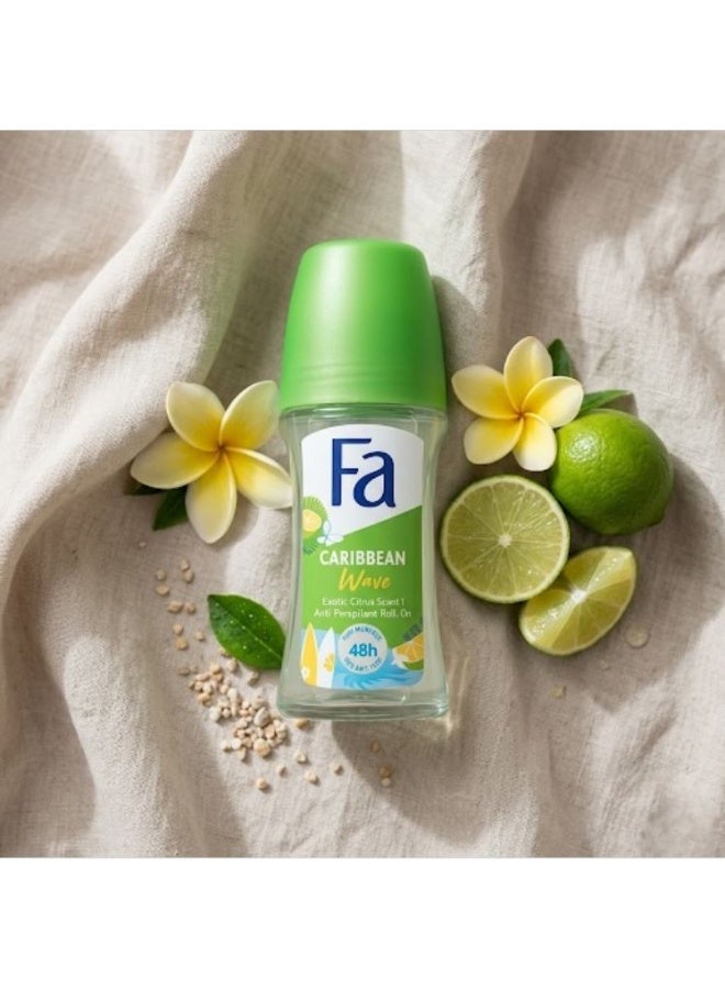 Fa Caribbean Wave Exotic Citrus Scent Roll On 50ml, Pack of 3 - Image 4