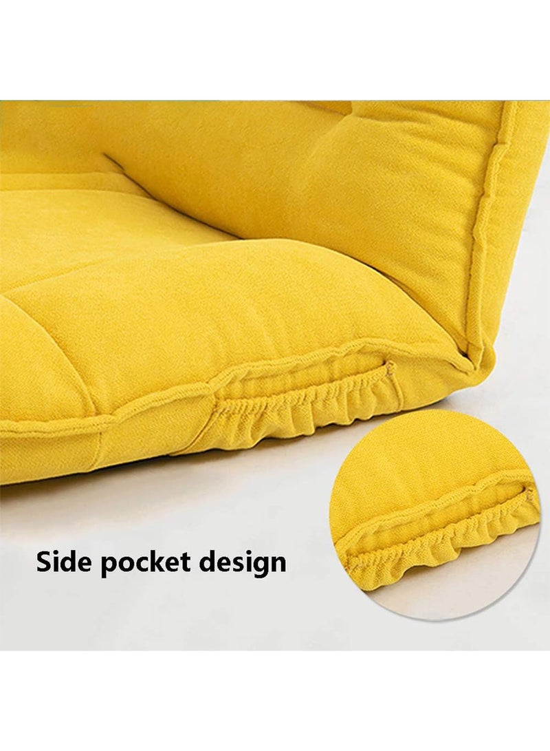 LIMOS Floor Chair Lazy Sofa Adjustable Padded Folding Chair with Back Support and Backrest Comfortable Chair - Image 4