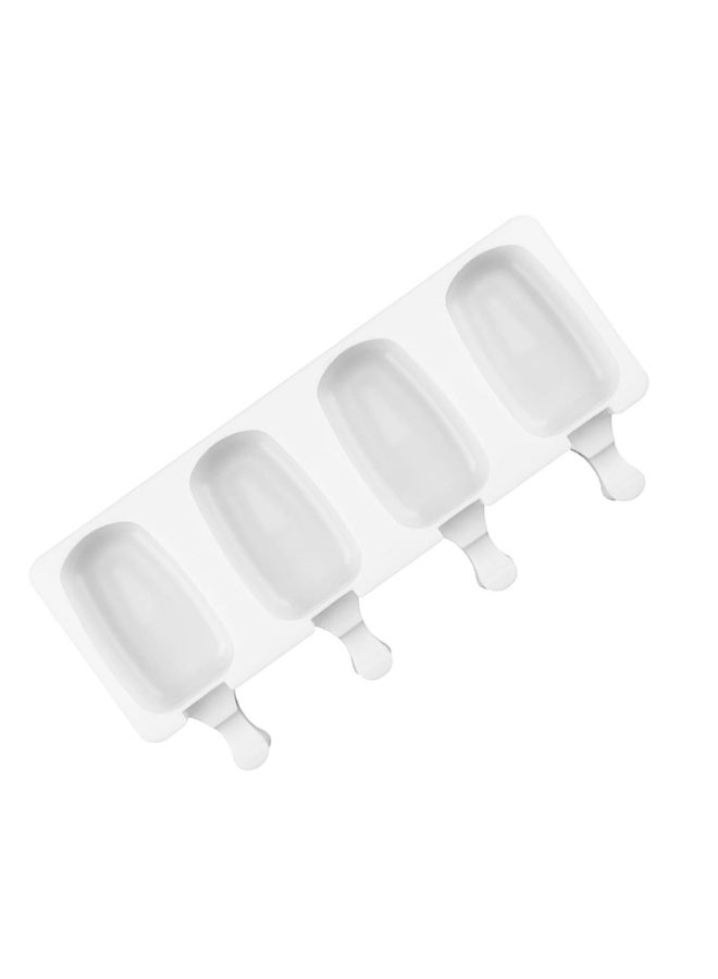 4 Cavities Silicone Ice Pop Molds Ice Cream Mold with 50 Wooden Sticks - Image 2