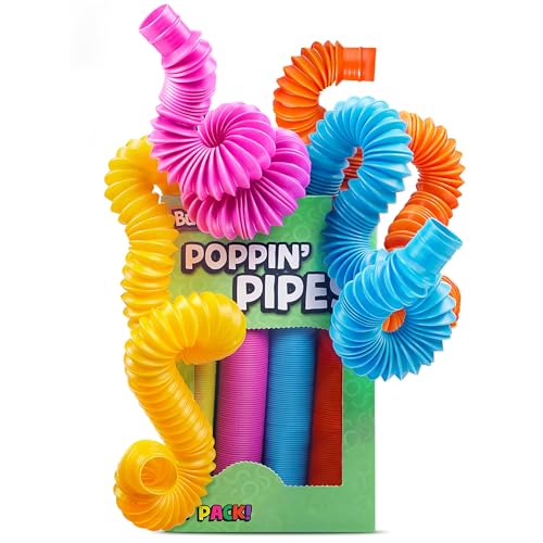 BUNMO Pop Tubes Sensory Toys Fidget Toys Imaginative Play Stimulating Creative Learning Hours of Fun for Kids Tons of Ways to Play NonMouthable Toy 3 30 Pack Large - Image 1
