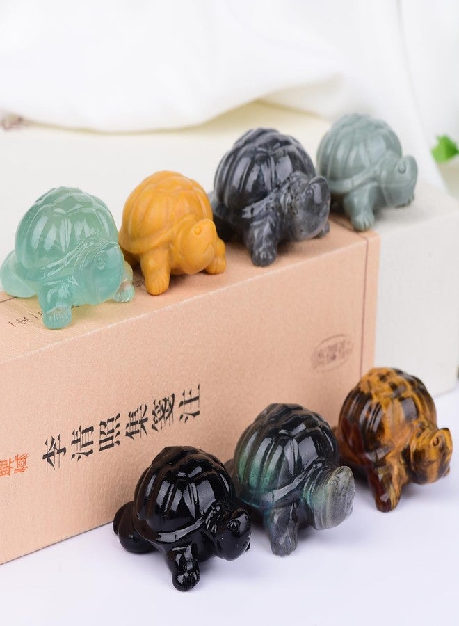 Ytbeoxk 1.8 Inch Labradorite Turtle Crystal Figurines, Hand-Carved Healing Crystal Turtle Divination Decor, Stone Tortoise Memorial Gifts for Women and Men - Image 5