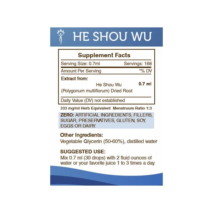 Secrets of the Tribe He Shou Wu Tincture Alcohol-Free Extract, He Shou Wu (Fo-TI, Polygonum multiflorum) Dried Root Tincture Supplement (4 fl oz) - Image 4
