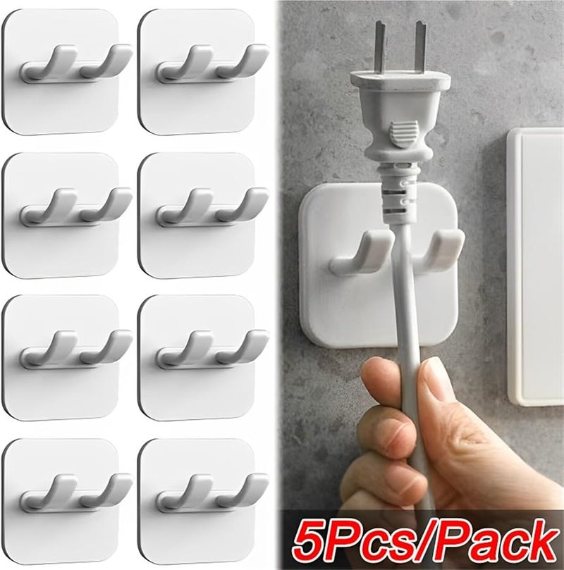 Power Plug Socket Hanger Holder Adhesive Wall Storage Hooks 2 Pieces StyleB 6x6cm - Image 5