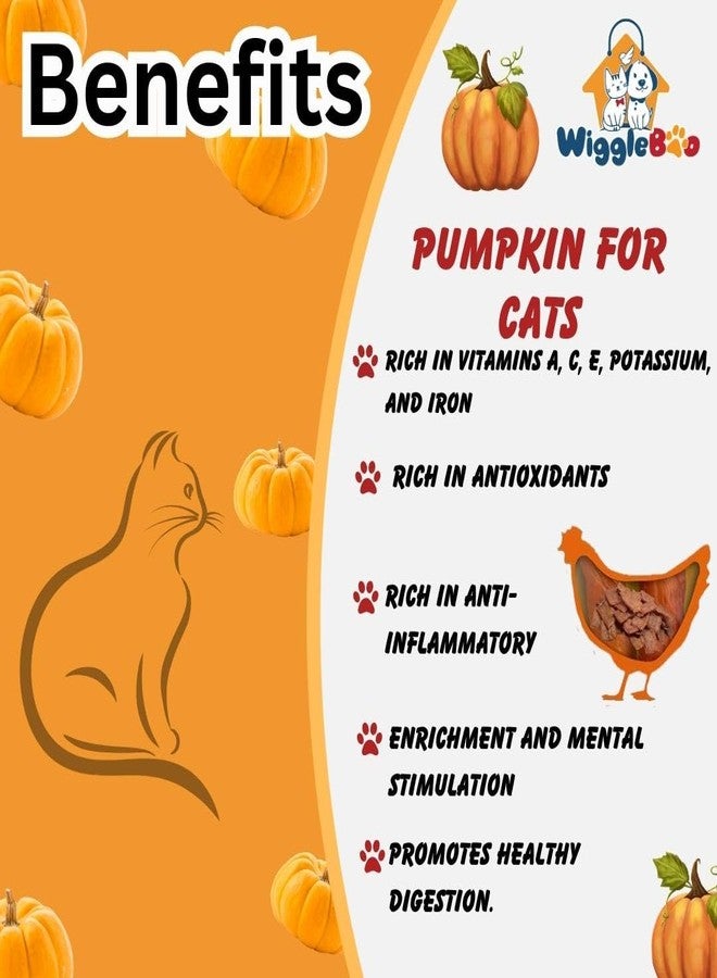 WiggleBoo مكافآت ويغل بو للقطط بنكهة الدجاج واليقطين | عبوة سفر | غنية بالبروتين | طارد طبيعي للديدان | مناسبة لجميع سلالات القطط | وجبة خفيفة مقرمشة (75 غرام) - Image 3