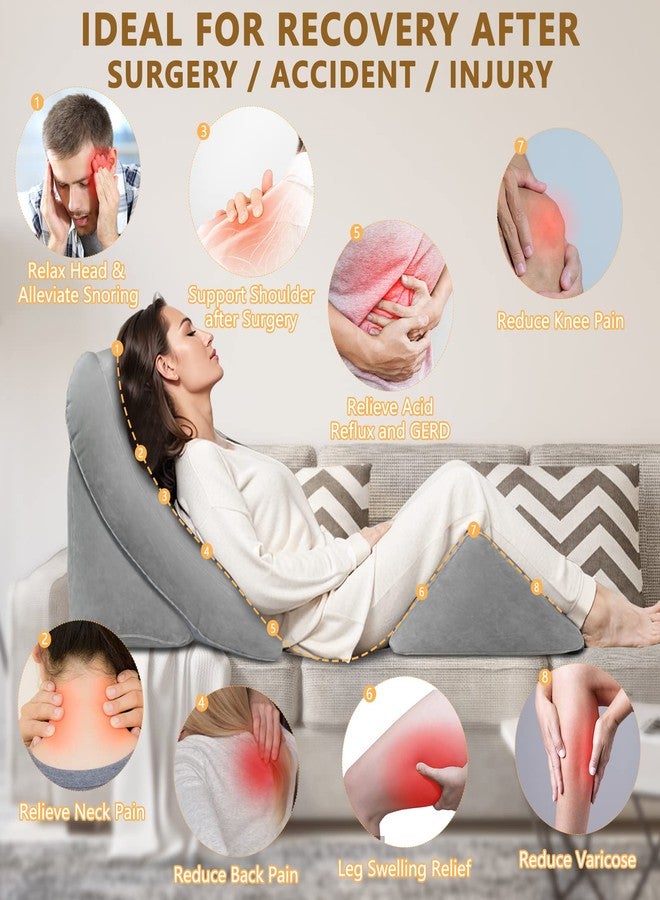 EKEPE Inflatable Wedge Pillow Set for Sleeping, Bed Wedge Pillow Set for Travel, Post Surgery Wedge Pillow for After Surgery, Knee & Back Pain, Acid Reflux, GERD, Anti Snoring and Heartburn - Image 3