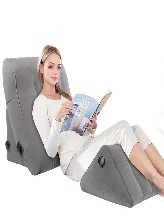 EKEPE Inflatable Wedge Pillow Set for Sleeping, Bed Wedge Pillow Set for Travel, Post Surgery Wedge Pillow for After Surgery, Knee & Back Pain, Acid Reflux, GERD, Anti Snoring and Heartburn - Image 1