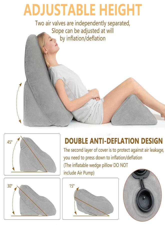 EKEPE Inflatable Wedge Pillow Set for Sleeping, Bed Wedge Pillow Set for Travel, Post Surgery Wedge Pillow for After Surgery, Knee & Back Pain, Acid Reflux, GERD, Anti Snoring and Heartburn - Image 5