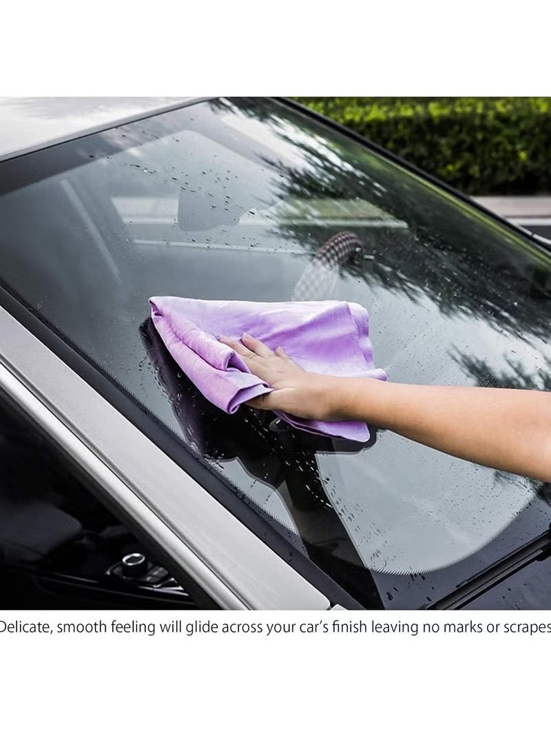 Clean Cham Imported Dry and Wet Cleaning Cloth for Car, Bike, Home, Kitchen 40*30cm - Purple  - Image 3