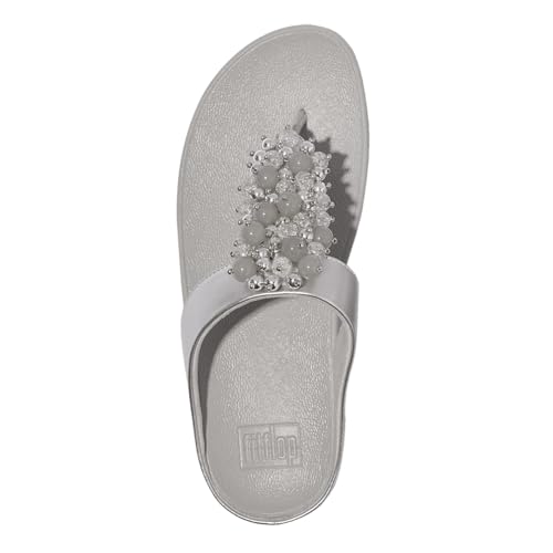 FitFlop صنادل فيت فلوب النسائية فينو بابل-بيد تو-بوست فضية 5 متوسطة - Image 5