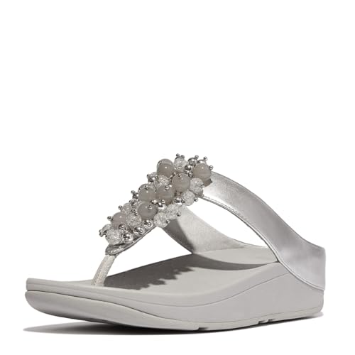 FitFlop صنادل فيت فلوب النسائية فينو بابل-بيد تو-بوست فضية 5 متوسطة - Image 2