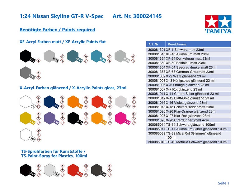 Tamiya Nissan Skyline GT-R R33 V-Spec- 1/24 Scale Model Kit 24145 - Image 3