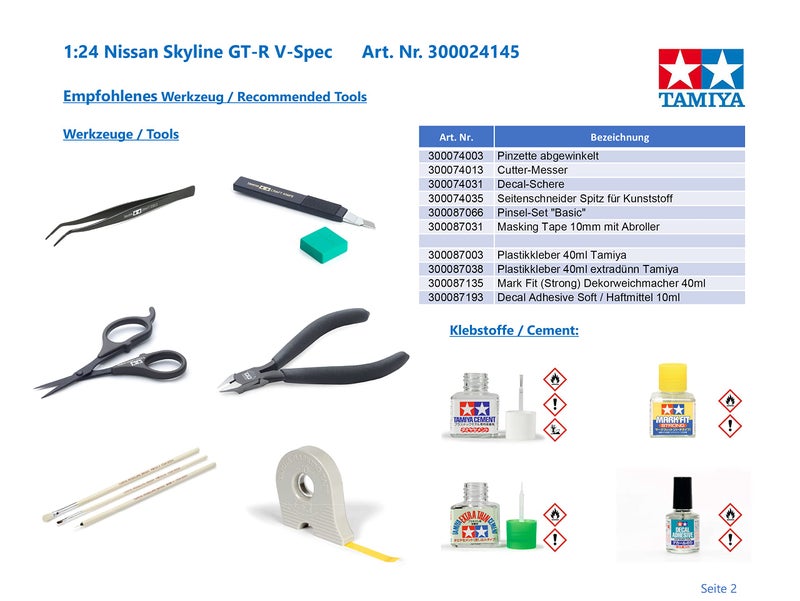 Tamiya Nissan Skyline GT-R R33 V-Spec- 1/24 Scale Model Kit 24145 - Image 4