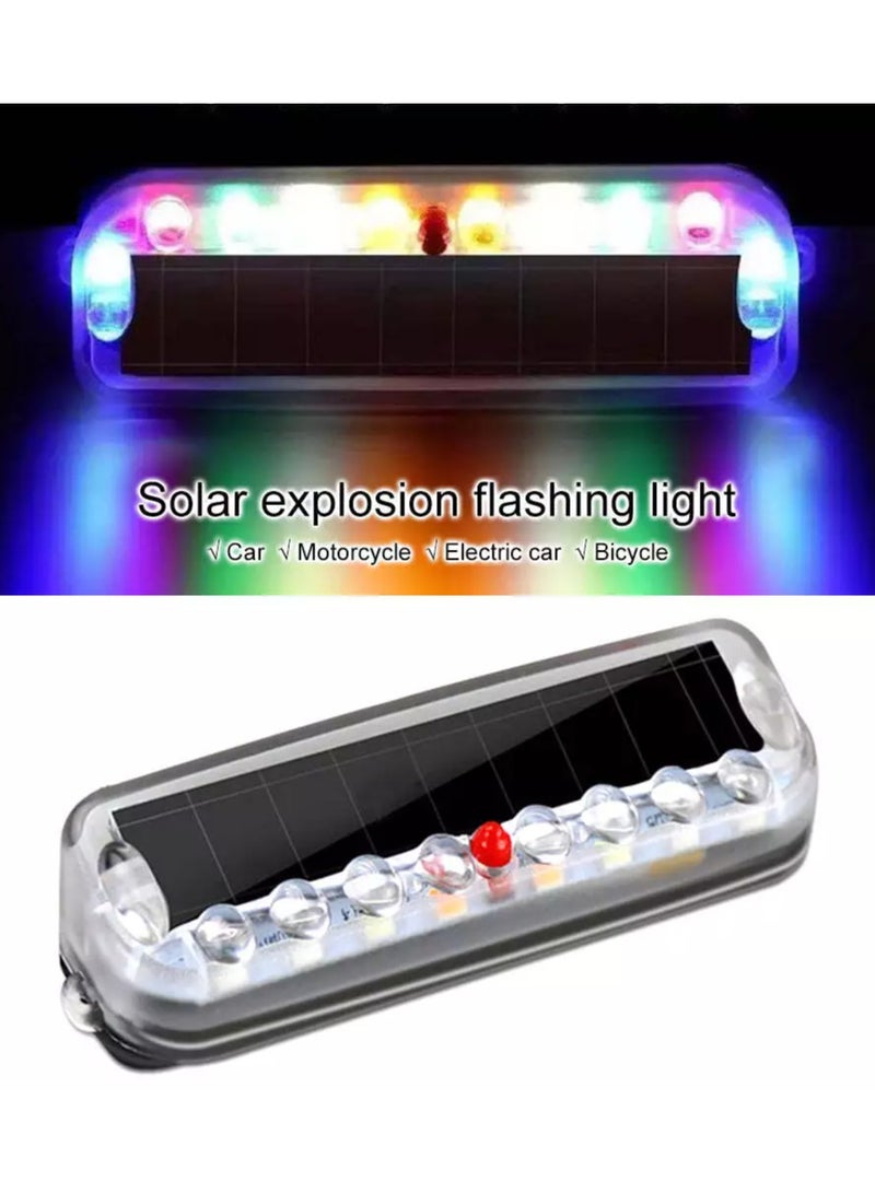 شابية ضوء خلفي LED يعمل بالطاقة الشمسية، ضوء تحذير، ضوء ركوب ليلي، ضوء خلفي للدراجات النارية والدراجات والسيارات، وضع الوميض، ضوء إشارة طوارئ LED تحذيري وامض - Image 2