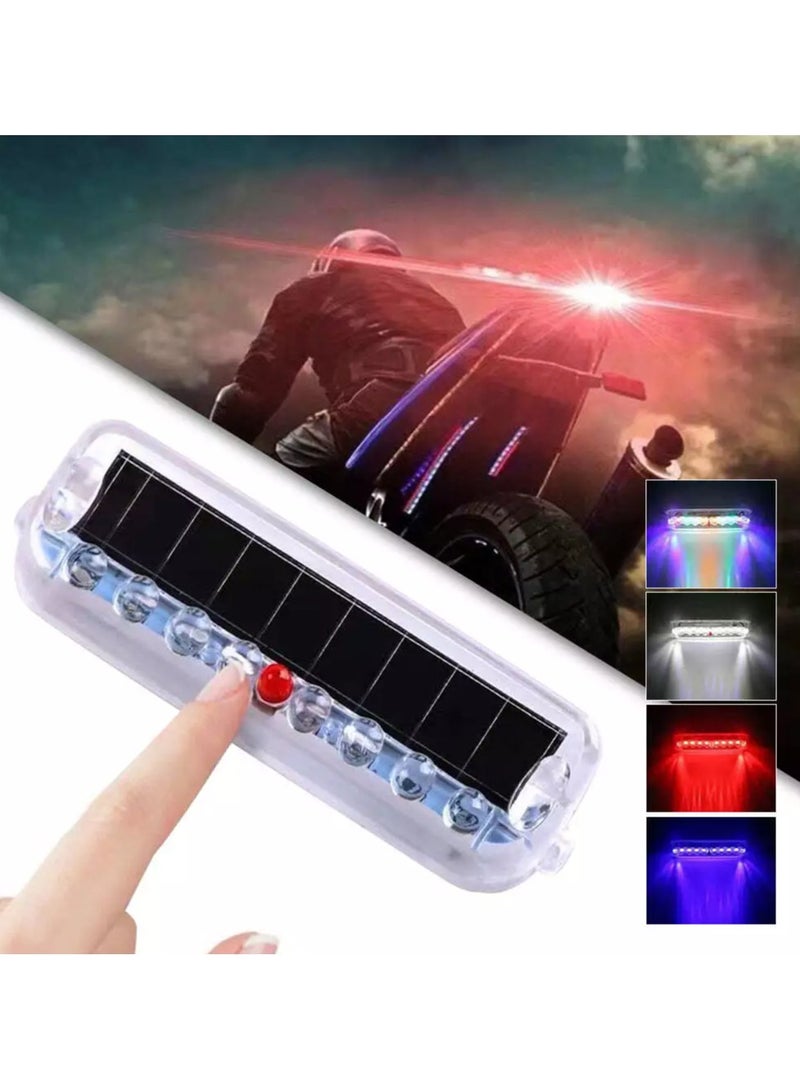 شابية ضوء خلفي LED يعمل بالطاقة الشمسية، ضوء تحذير، ضوء ركوب ليلي، ضوء خلفي للدراجات النارية والدراجات والسيارات، وضع الوميض، ضوء إشارة طوارئ LED تحذيري وامض - Image 1
