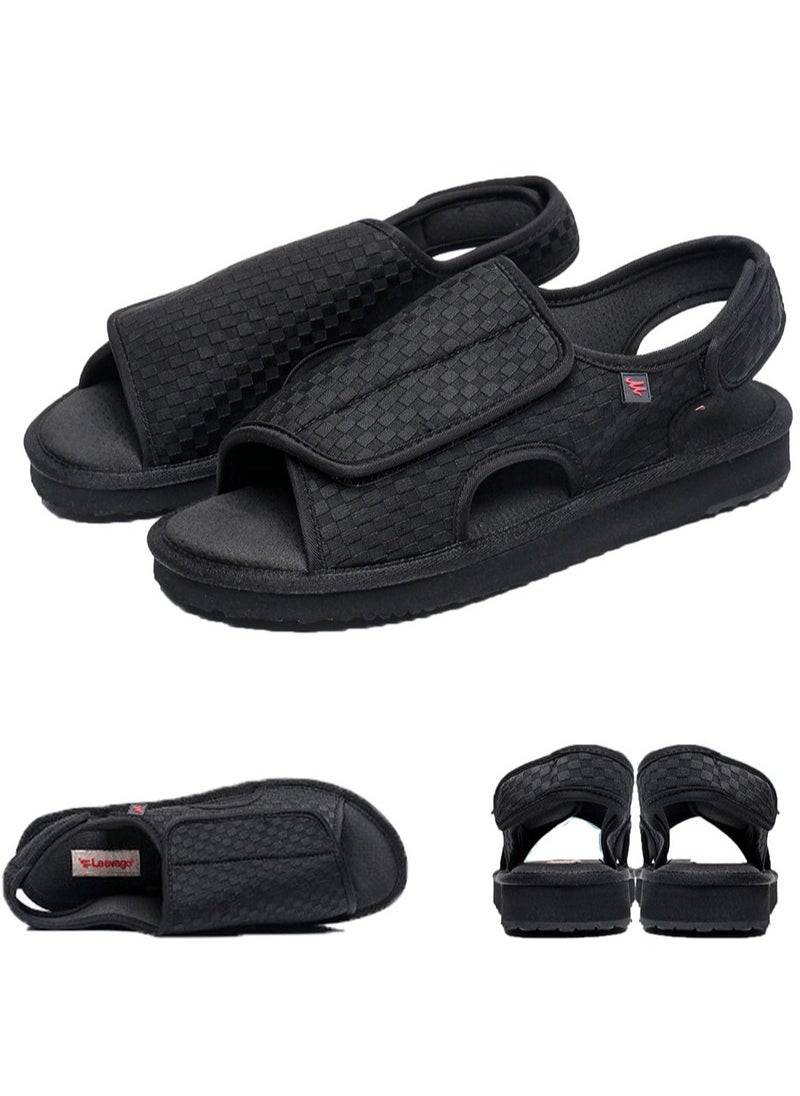 Lesvago - Diabetic Shoes Adjustable Arthritis Edema Slippers for Elderly Extra Wide Width Open Toe Sandals - Image 1