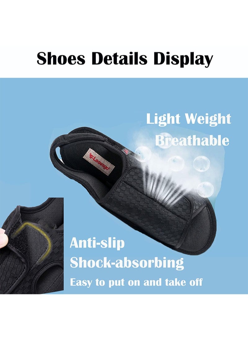 Lesvago - Diabetic Shoes Adjustable Arthritis Edema Slippers for Elderly Extra Wide Width Open Toe Sandals - Image 1