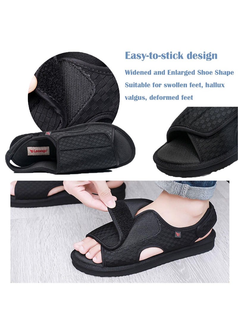 Lesvago - Diabetic Shoes Adjustable Arthritis Edema Slippers for Elderly Extra Wide Width Open Toe Sandals - Image 1