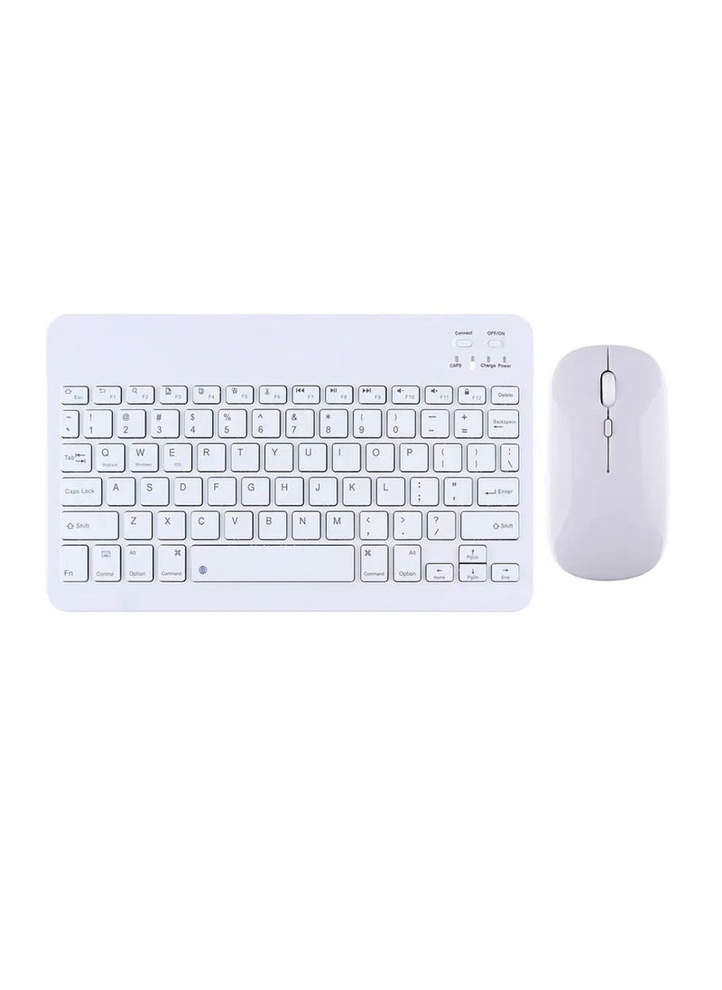 DIGI CORE - Universal Portable Rechargeable Mini Wireless Keyboard And Mouse Combo For Tablet Mobile Phone IOS Android And Windows White - Image 1