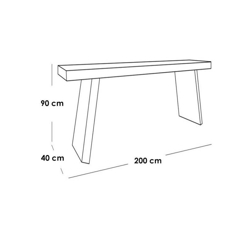 home house Entrance table and 2 MDF poufs, 3 pieces - brown and beige - Image 2