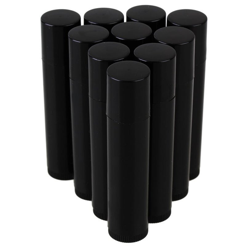 esowemsn 25Pcs 5G 5ML Empty Plastic Lip Balm Tubes Containers Lip Gloss Storage Container (Black) - Image 1