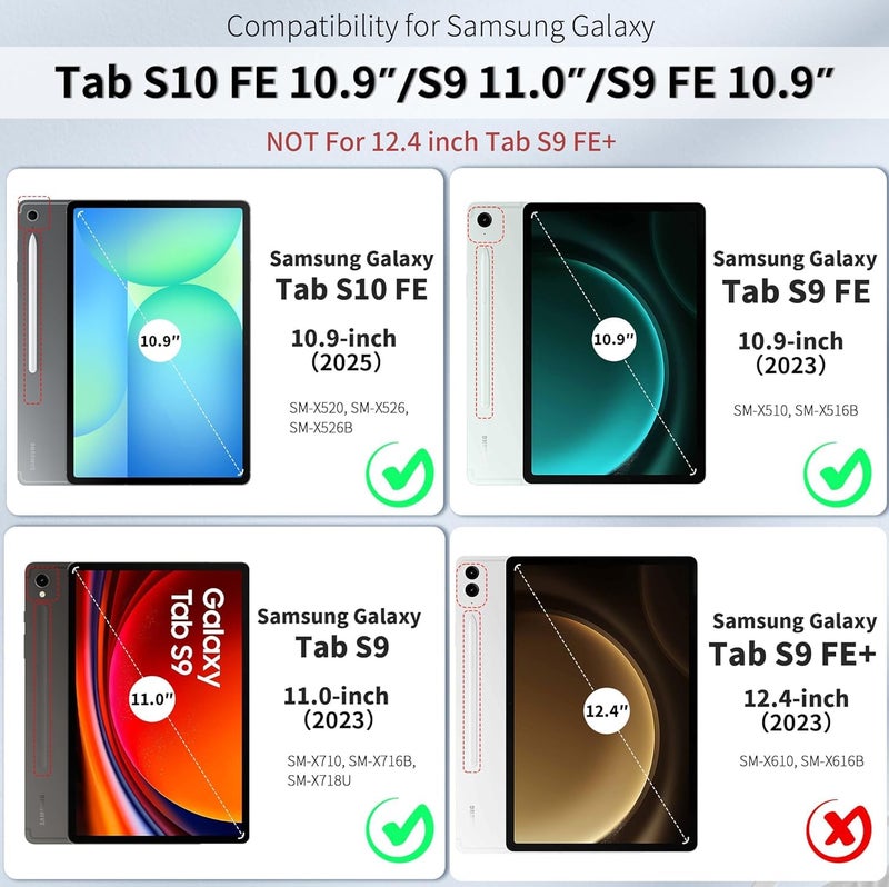 TGK Slim Heavy Duty Shockproof Protection Kickstand Hybrid Case Cover for Samsung Galaxy Tab S9 FE 10.9 Inch/Tab S10 FE 10.9 inch Black - Image 2