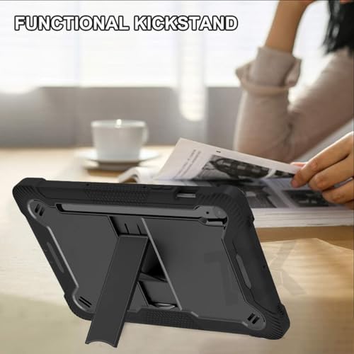 TGK Slim Heavy Duty Shockproof Protection Kickstand Hybrid Case Cover for Samsung Galaxy Tab S9 FE 10.9 Inch/Tab S10 FE 10.9 inch Black - Image 4