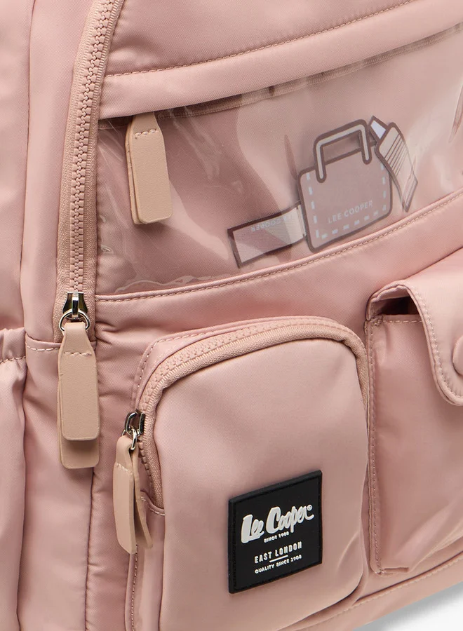 Lee Cooper Solid School Backpack with Adjustable Straps and Zip Closure - 31x13x45 cm