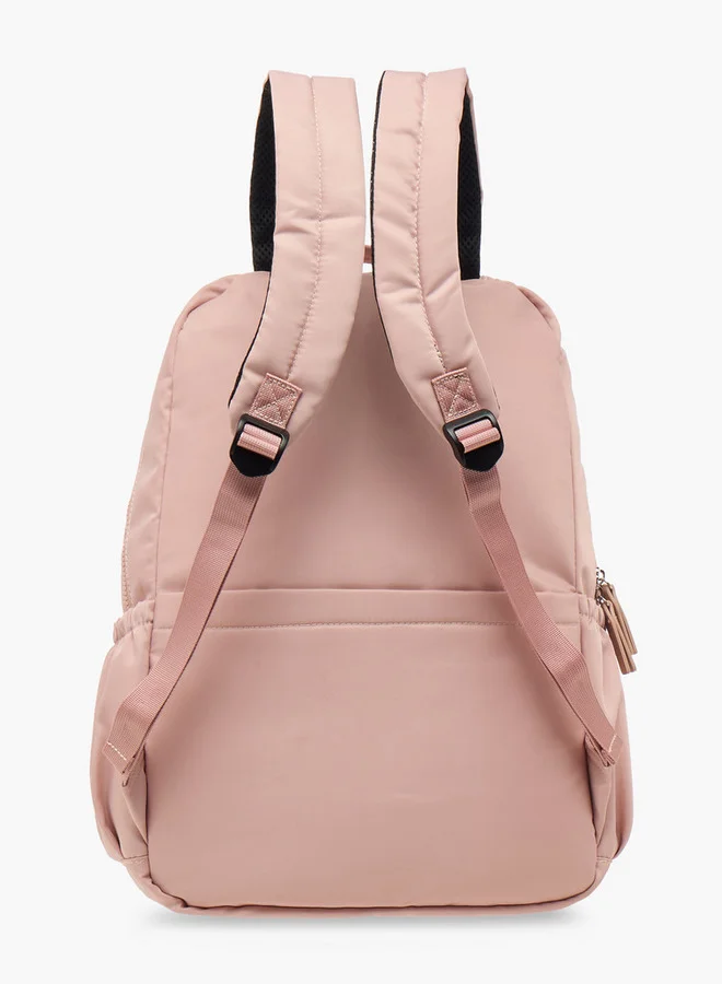 Lee Cooper Solid School Backpack with Adjustable Straps and Zip Closure - 31x13x45 cm