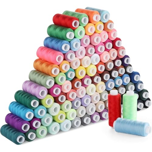 Aakriti 100 Spools Multi-Colour All Purpose Sewing Thread (50 Colours x 2, 150 Meters Per Spool) for Hand Stitching, Machine, Quilting and Crafts - Image 1