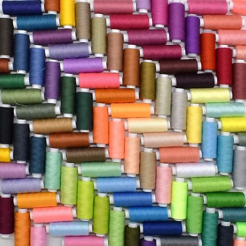 Aakriti 100 Spools Multi-Colour All Purpose Sewing Thread (50 Colours x 2, 150 Meters Per Spool) for Hand Stitching, Machine, Quilting and Crafts - Image 5