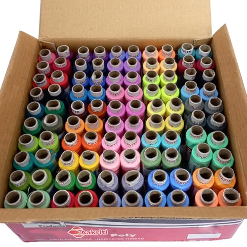 Aakriti 100 Spools Multi-Colour All Purpose Sewing Thread (50 Colours x 2, 150 Meters Per Spool) for Hand Stitching, Machine, Quilting and Crafts - Image 2