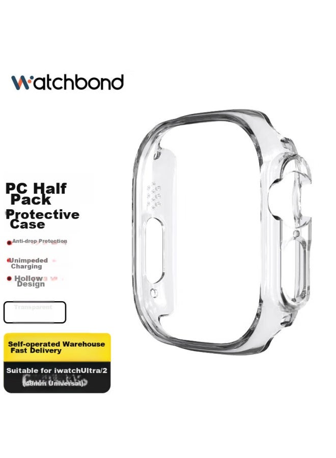 Watchbond Compatible With Iwatch Ultra Protective Case, Apple Watch Ultra 2 Protective Cover, Full Protection, Semi-enclosed Hard Case, Transparent, 8th Generation 49mm, Shockproof And Scratch-resistant - Image 1