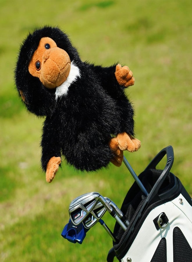 LZFAN Golf Club Covers for Woods and Drivers Funny Driver Headcover Animal Golf Club Head Covers Golf Gifts for Men Women Plush Chimp - Image 5