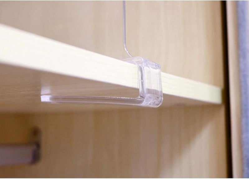 8PCS Clear Acrylic Shelf Dividers for Wood Shelves - Perfect for Organizing Clothes, Purses, and Kitchen Cabinets - Image 2