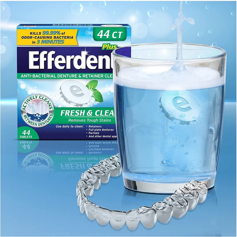 Efferdent Retainer Cleaning Tablets, Denture Cleaning Tablets for Dental Appliances, Minty Fresh & Clean, 44 Count (Pack of 5) - Image 5